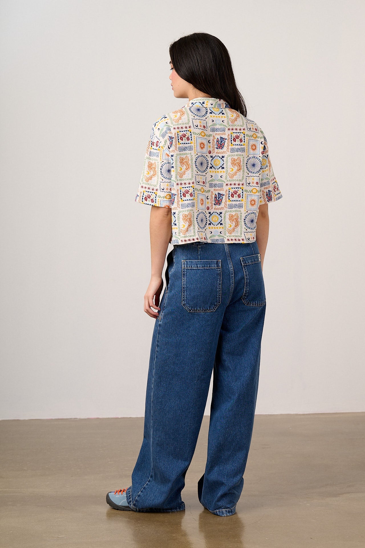 Alfie - Cotton Shirt in Ecru Cosmic Folk