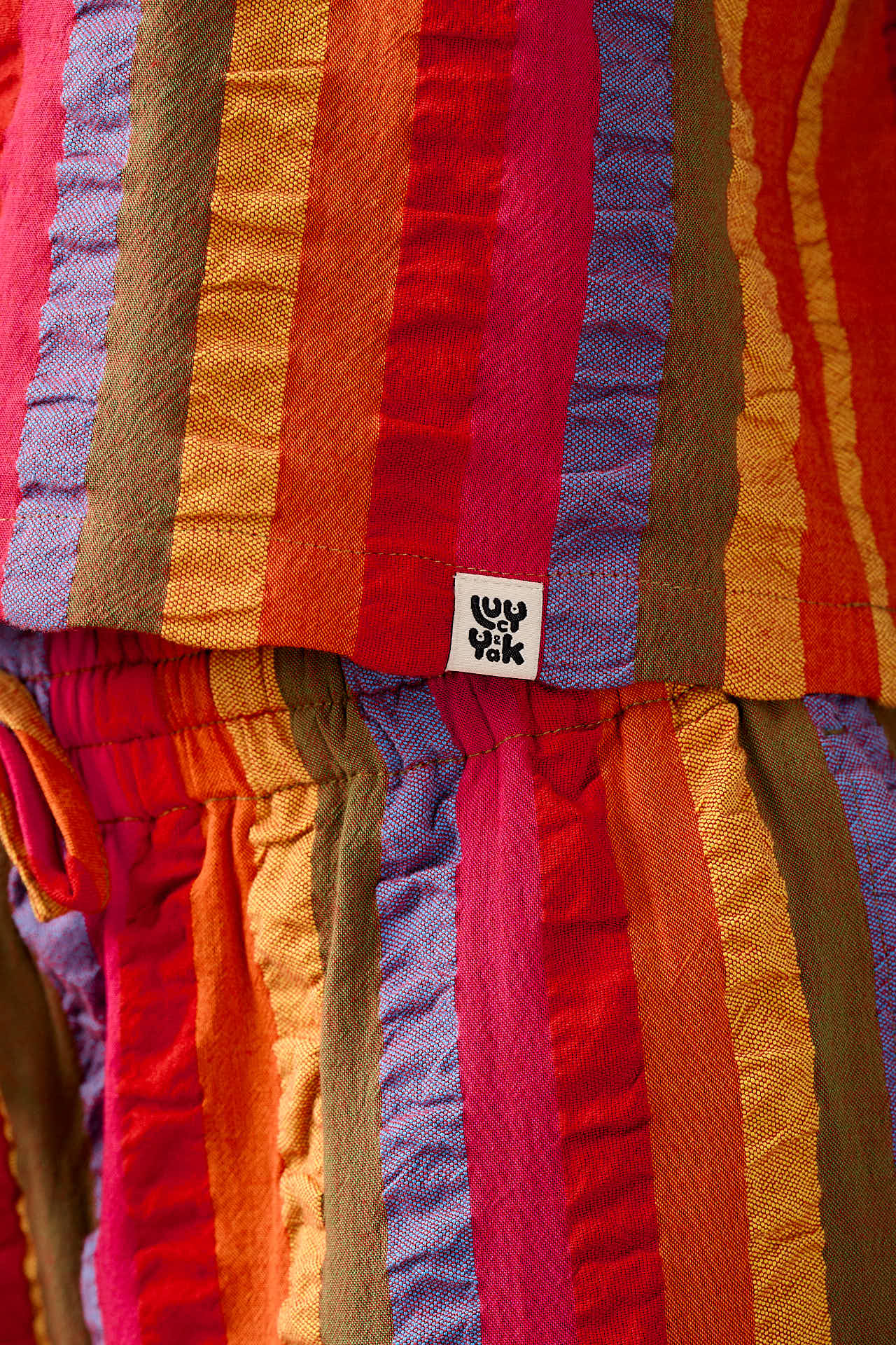 Arden - Cotton Shell Top in Wide Rainbow Stripe