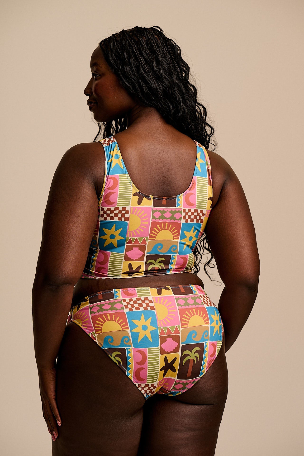 Aria - Low Rise Bikini Bottoms in Coastal Tile