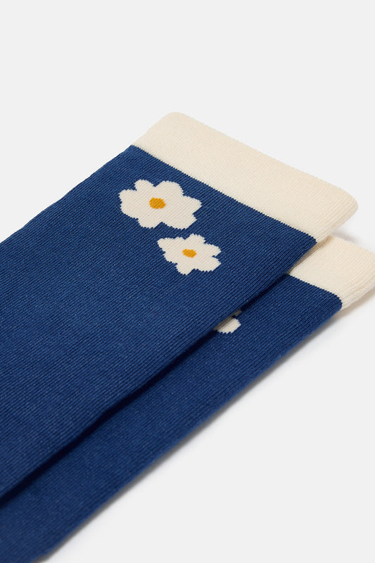 JoJo - Cotton Socks in Blue Daisy