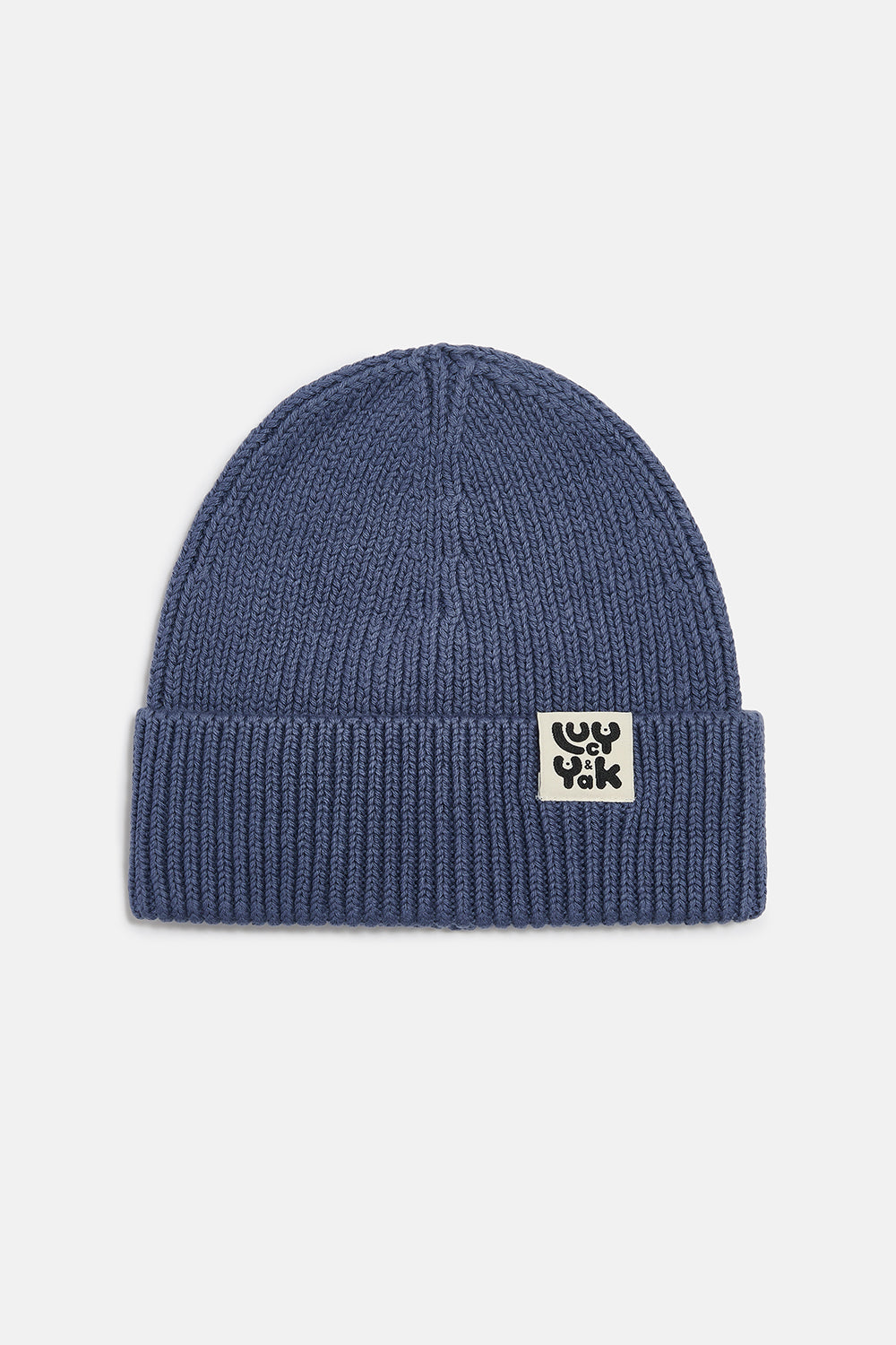 Luca - Knitted Cotton Beanie in Ocean Blue
