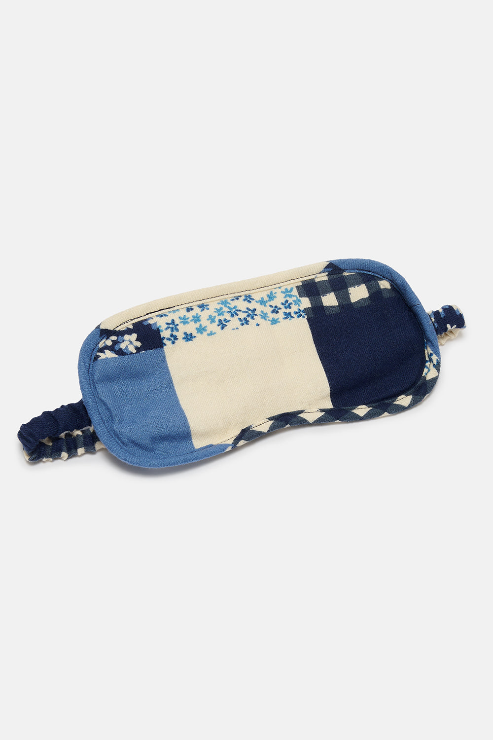 Yaima - Eye Mask in Inked Blue Patchwork