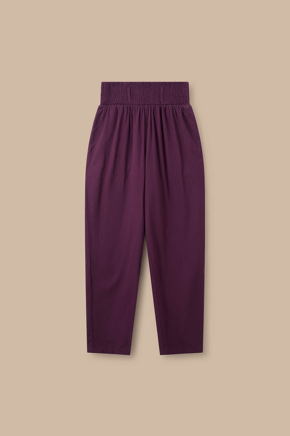 Alexa - Cotton Trousers in Grape Wine