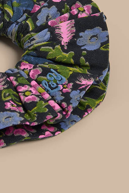 Anya - Double Layered Scrunchie in Grunge Ditsy Floral