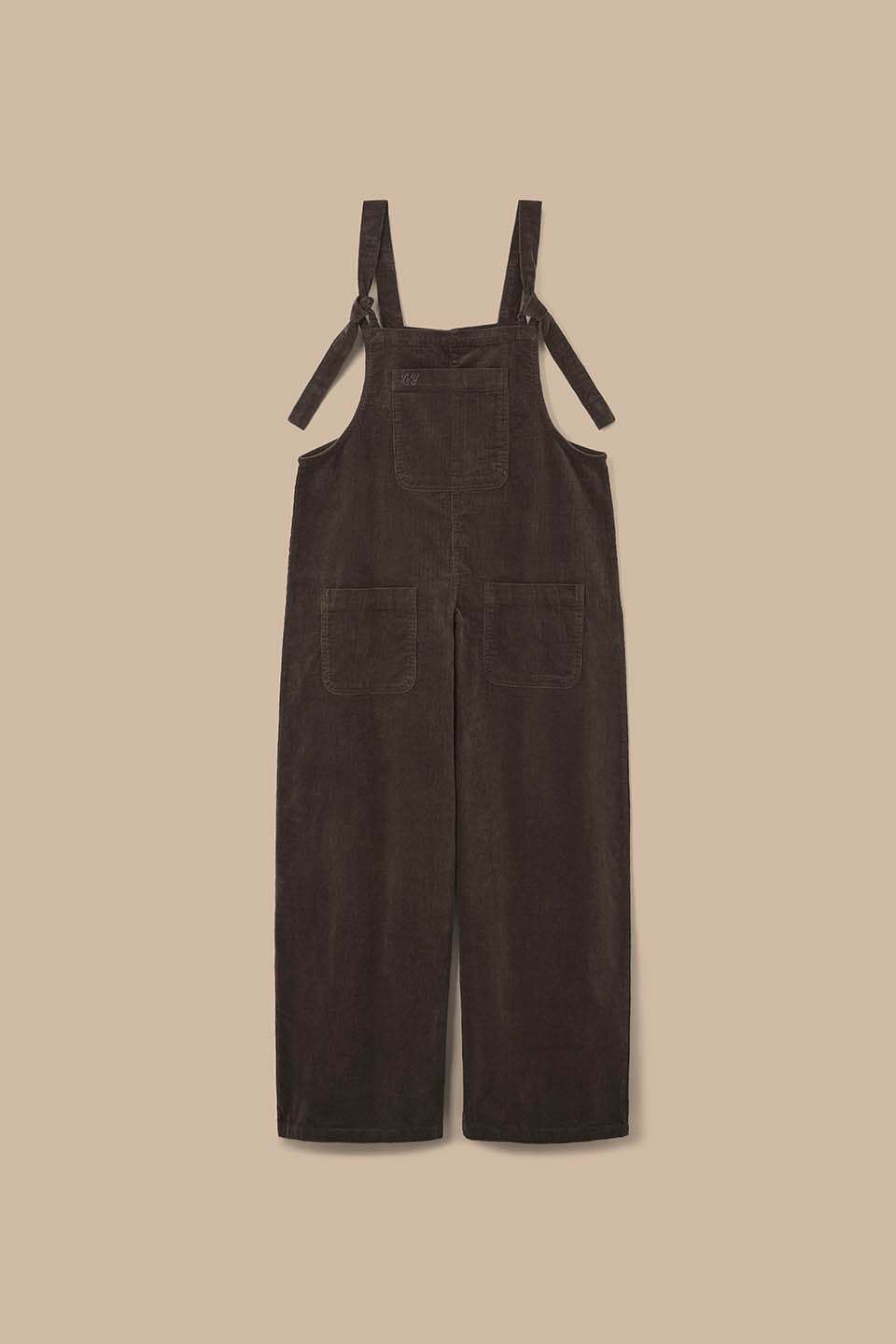 Arlo - Cord Wide Leg Overalls in Chocolate