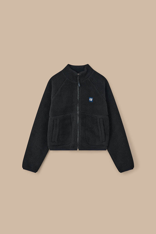 Finley - Borg Fleece Jacket in Black