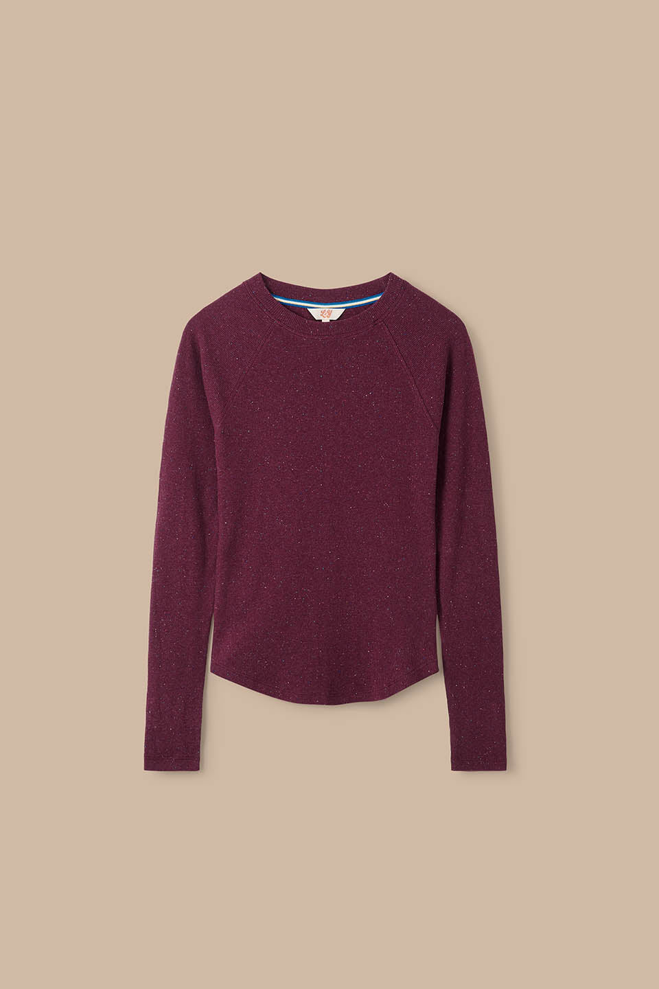 Harlow - Organic Cotton Long Sleeve Raglan Tee in Grape Wine