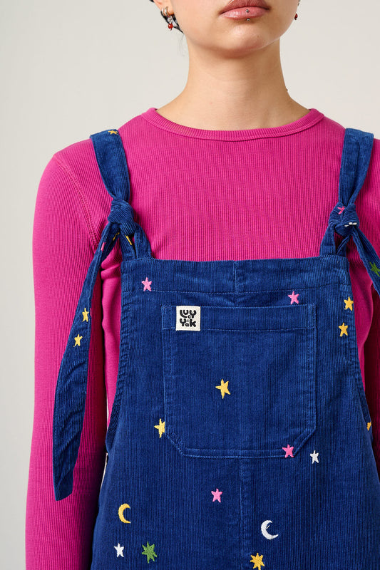 Jenny - Organic Corduroy Overalls with Confetti Star Emb