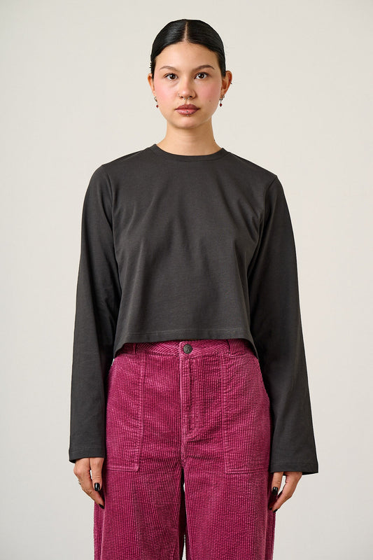Mio - Cotton T-shirt in Charcoal