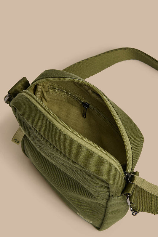 Roxton Crossbody Bag - Organic Cotton in Khaki