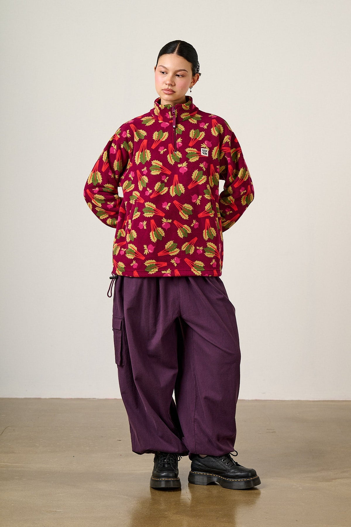 Stevie - Recycled Polyester Fleece in Rhubarb