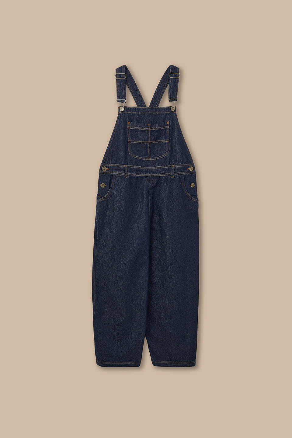 Toluca Barrel Leg Dungarees - Organic Cotton Denim in Indigo