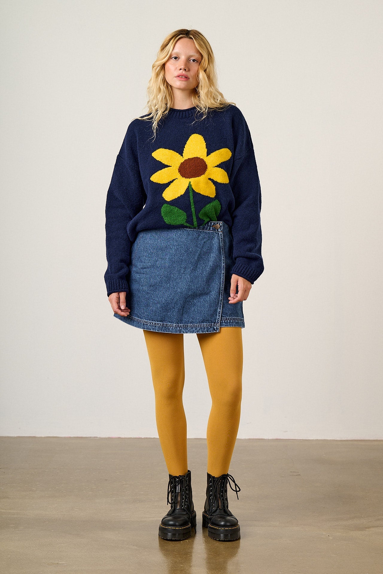 Veeda - Denim Skort in Mid Wash Denim