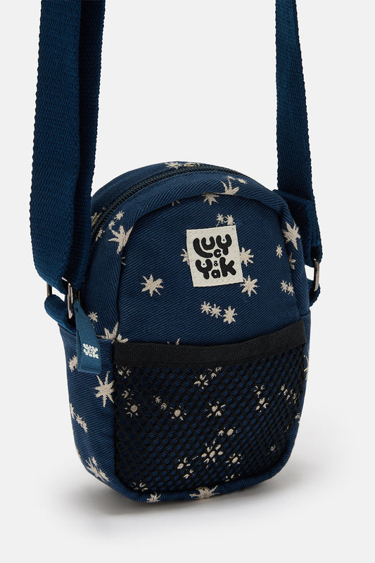 Brady - Crossbody Bag in Navy Moon & Star Embroidery
