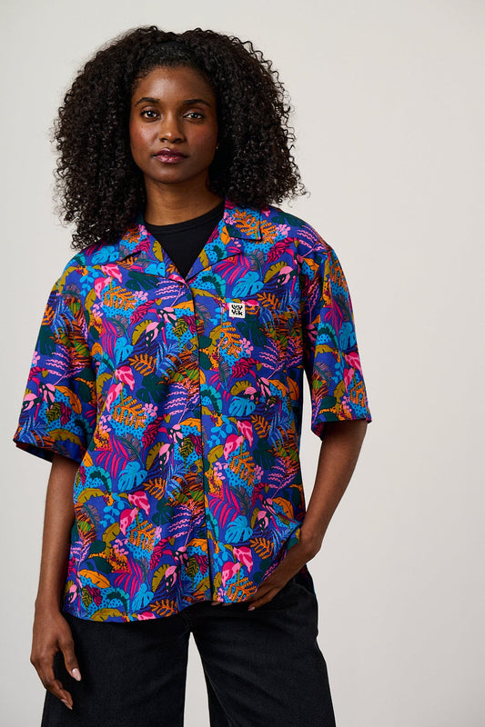 Cam - Viscose Shirt in Wild Expression Print