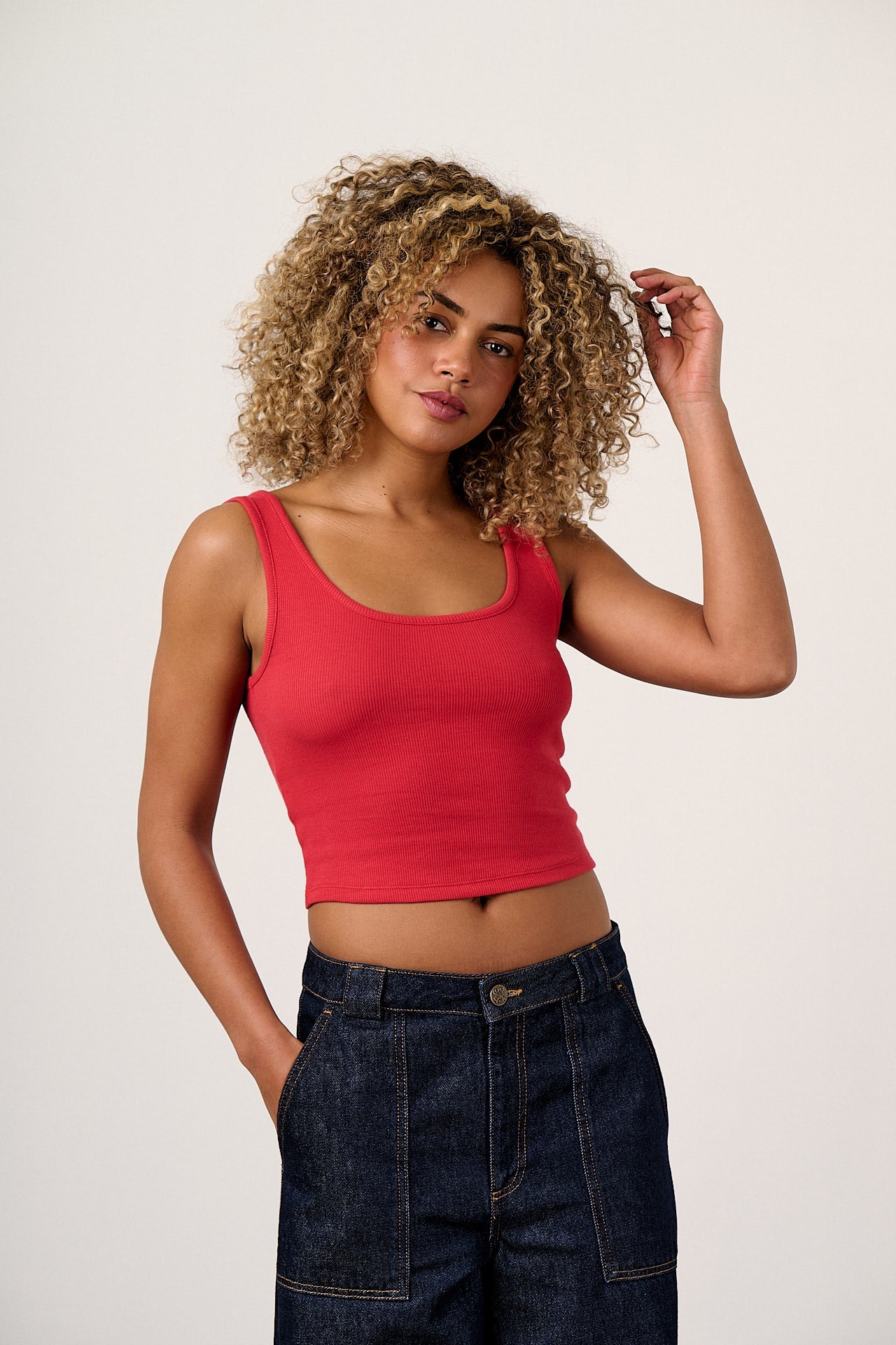 Eden - Cotton Vest in Red