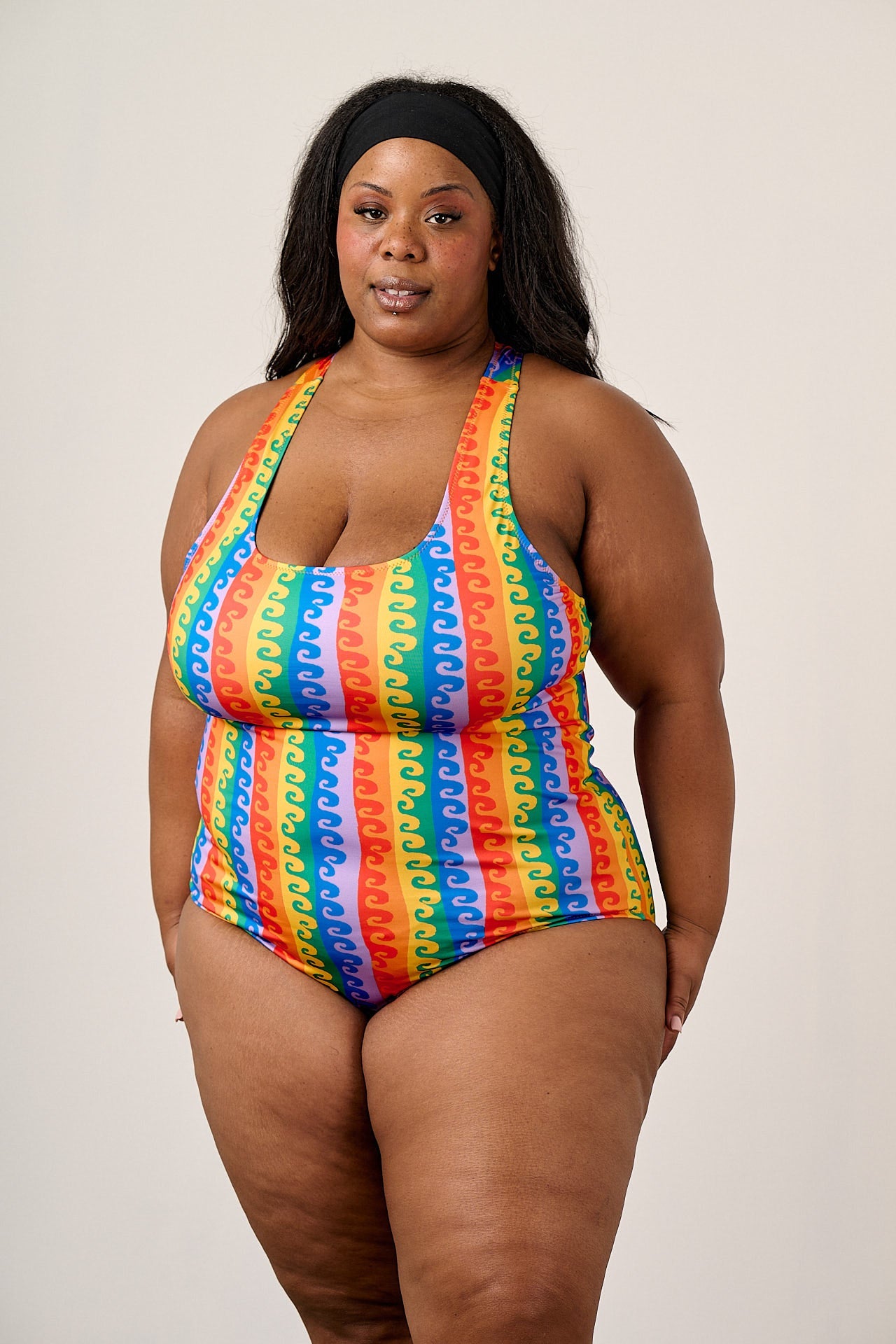 Elena - Swimsuit in Rainbow Wave
