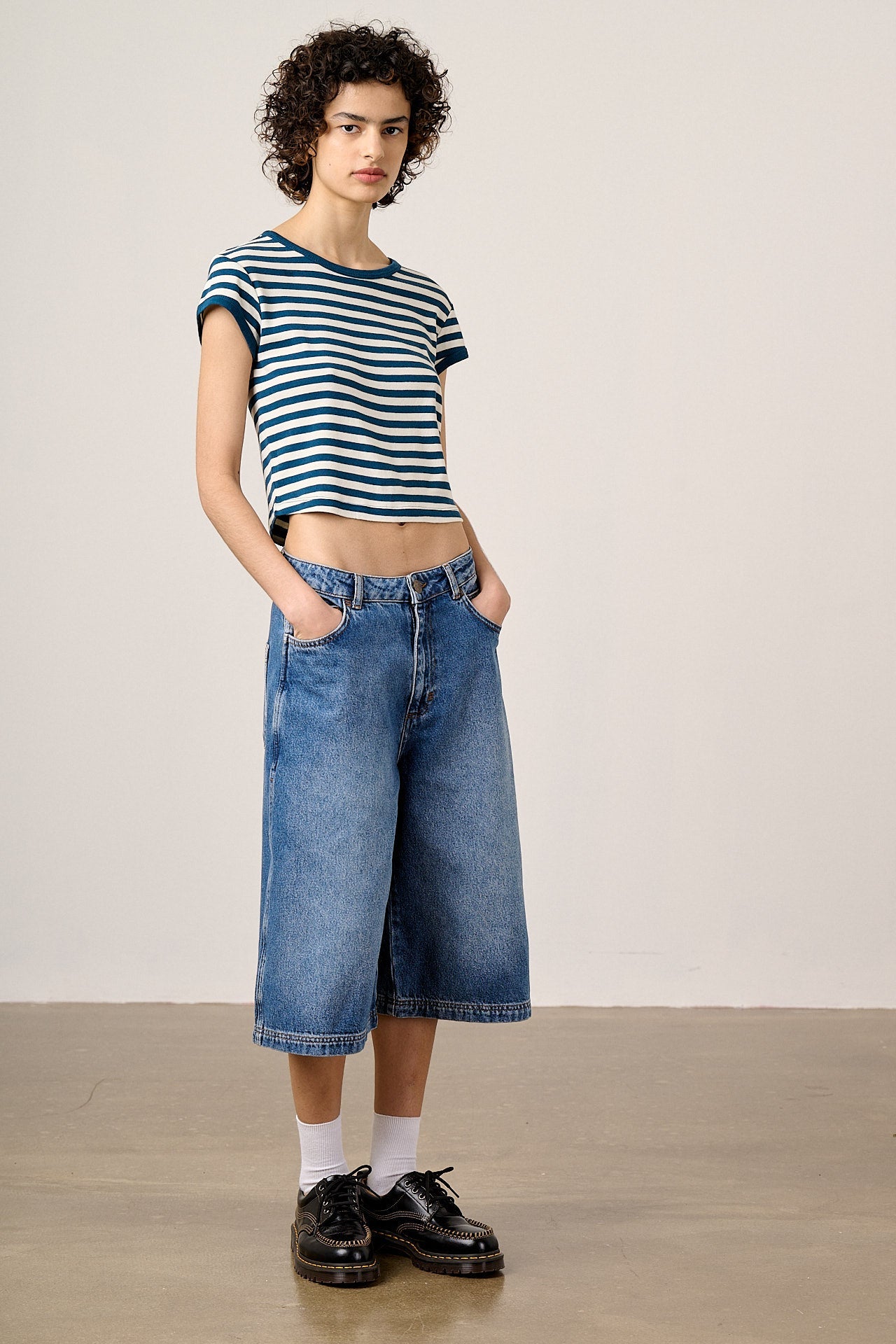 Fenn - Cotton Baby Tee in Navy Stripe