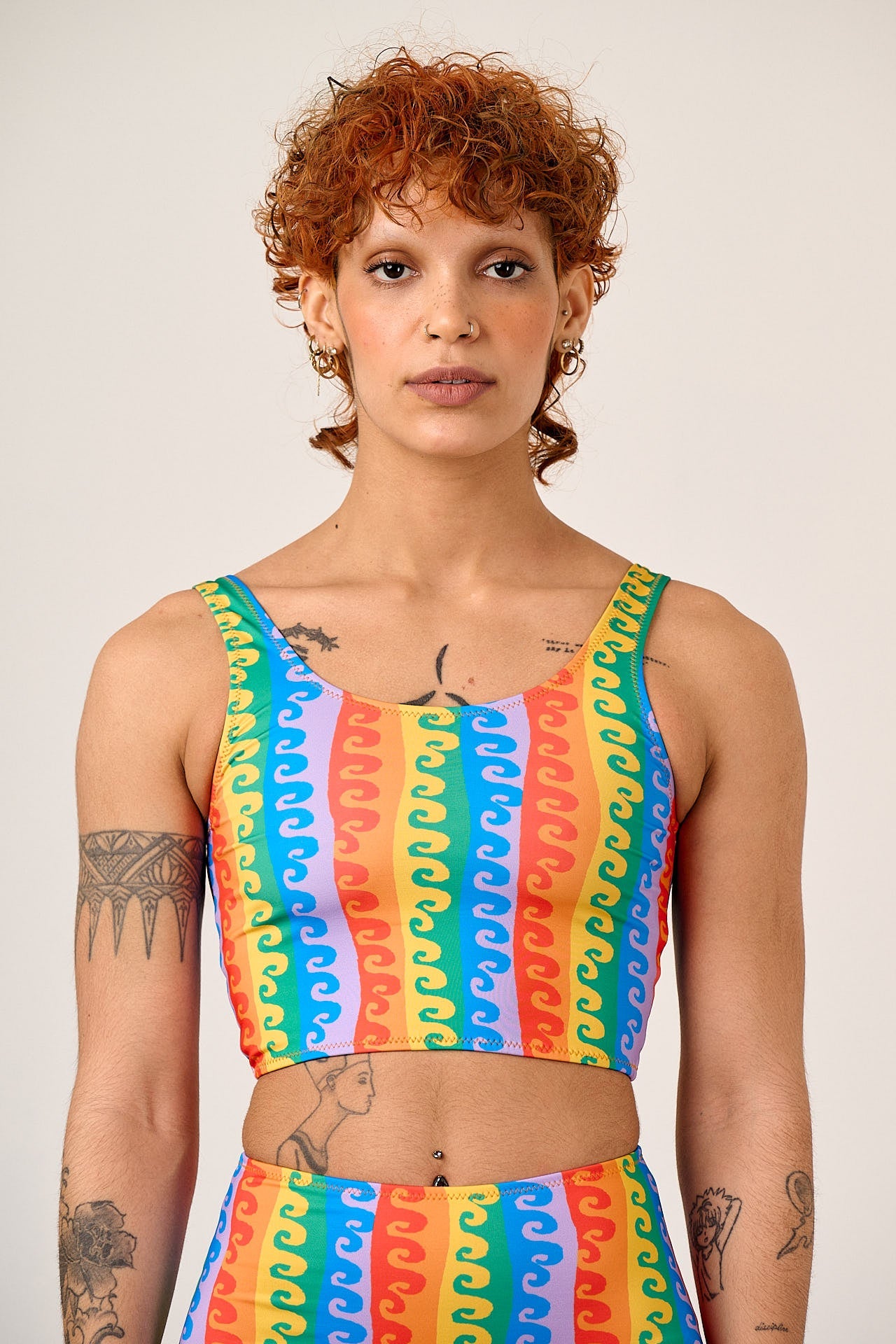 Kara - Tankini Top in Rainbow Wave