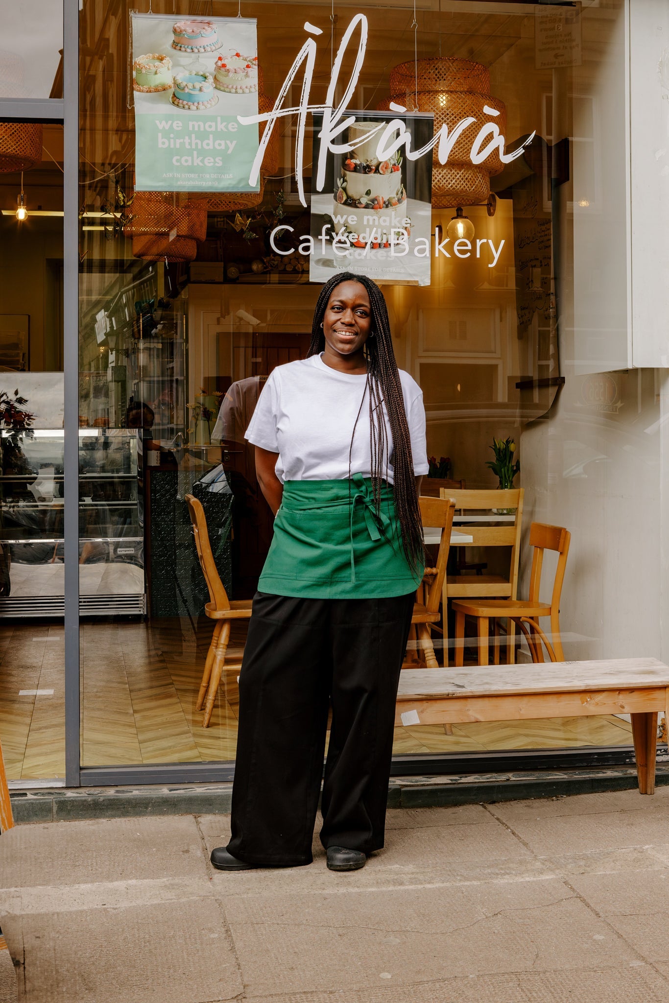 Millau - Midweight Cotton Waist Apron in Posy Green