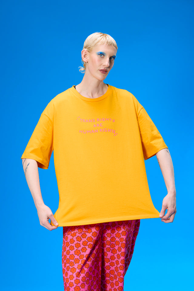 Bee Illustrates Pride 2026 - Benny - Oversized cotton T-Shirt in Orange