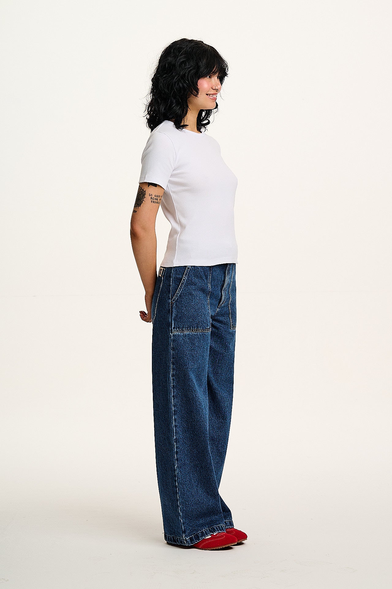 Gracie - Cotton Tee in White