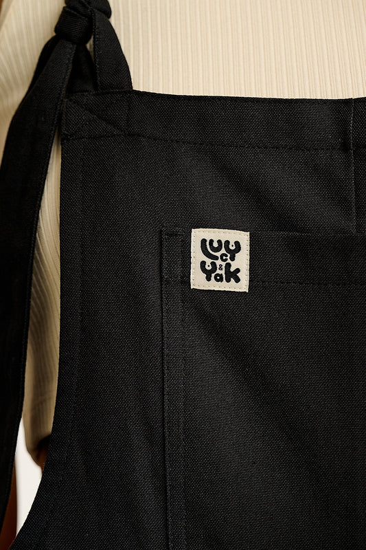 Una - Cotton Dungarees in Black