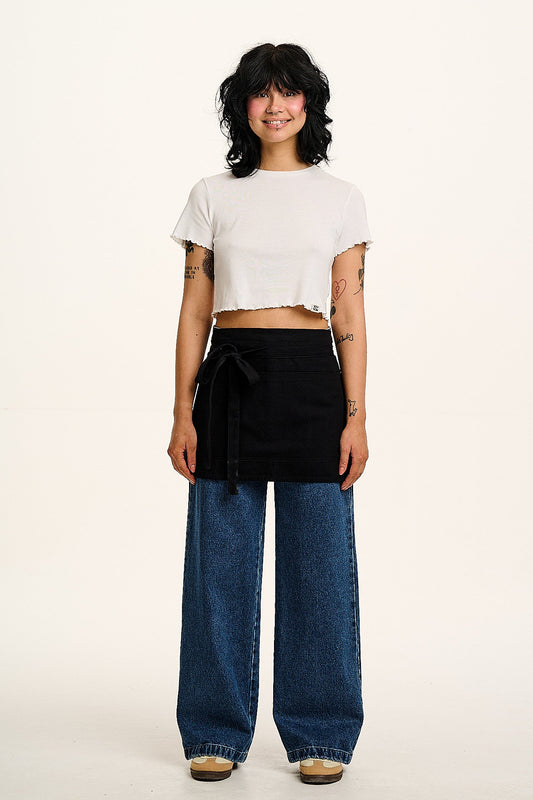 Millau - Midweight Cotton Waist Apron in Black