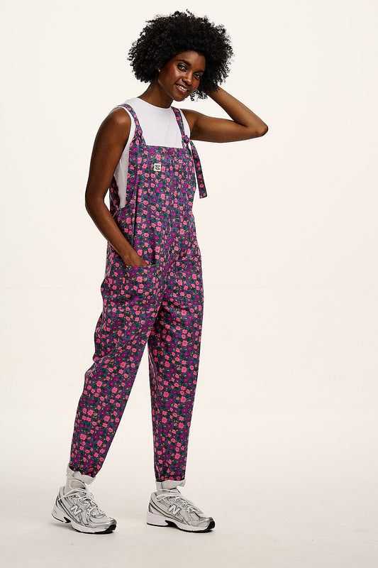 Original - Cotton Dungarees in Purple Ditsy Floral Print