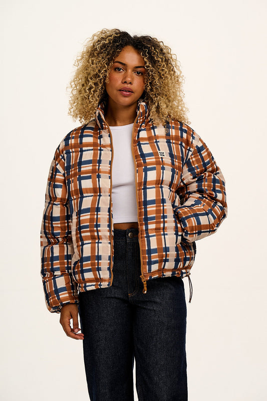 Paloma - Puffer Jacket in Brown Check