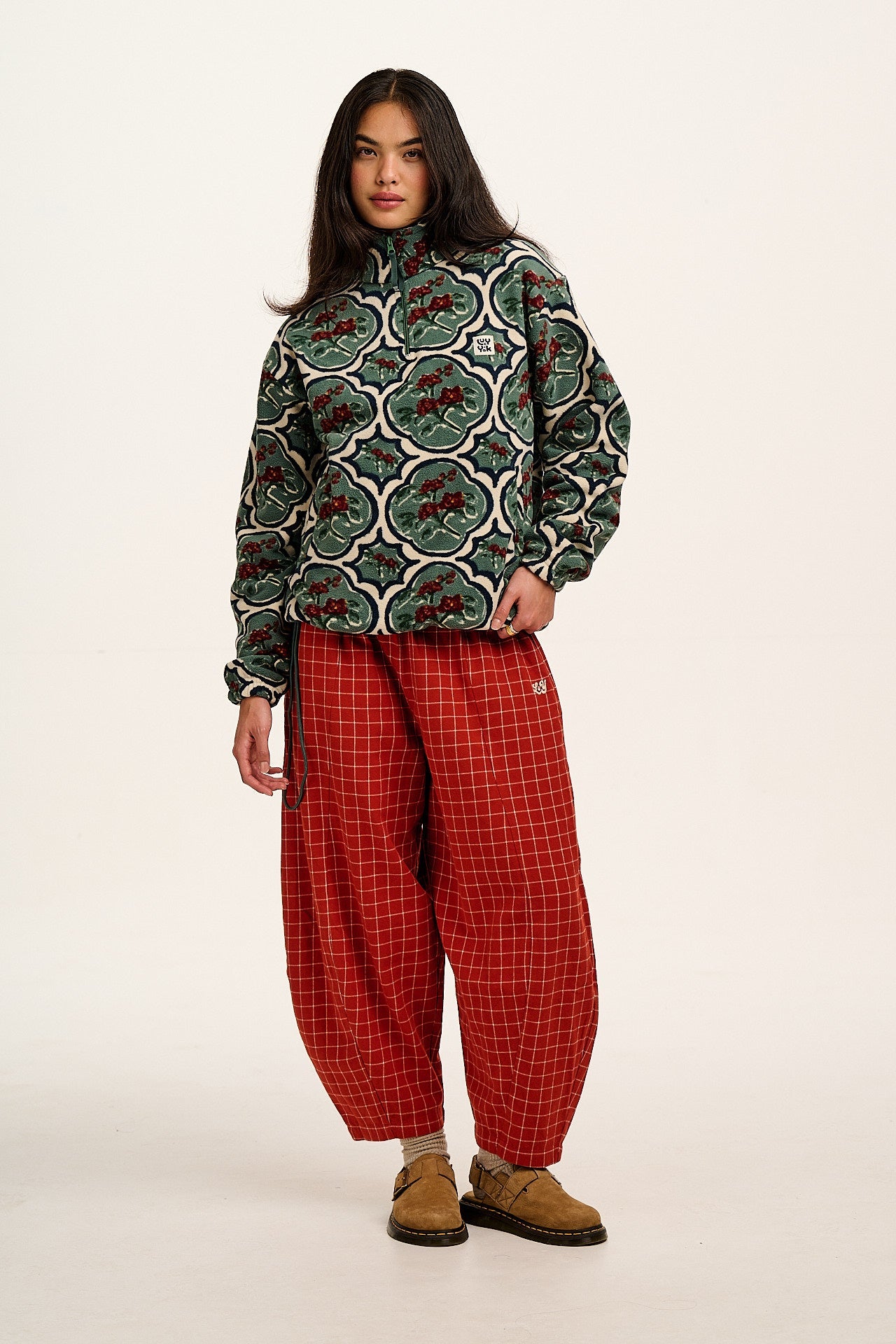 Stevie - Polar Fleece in Green Floral