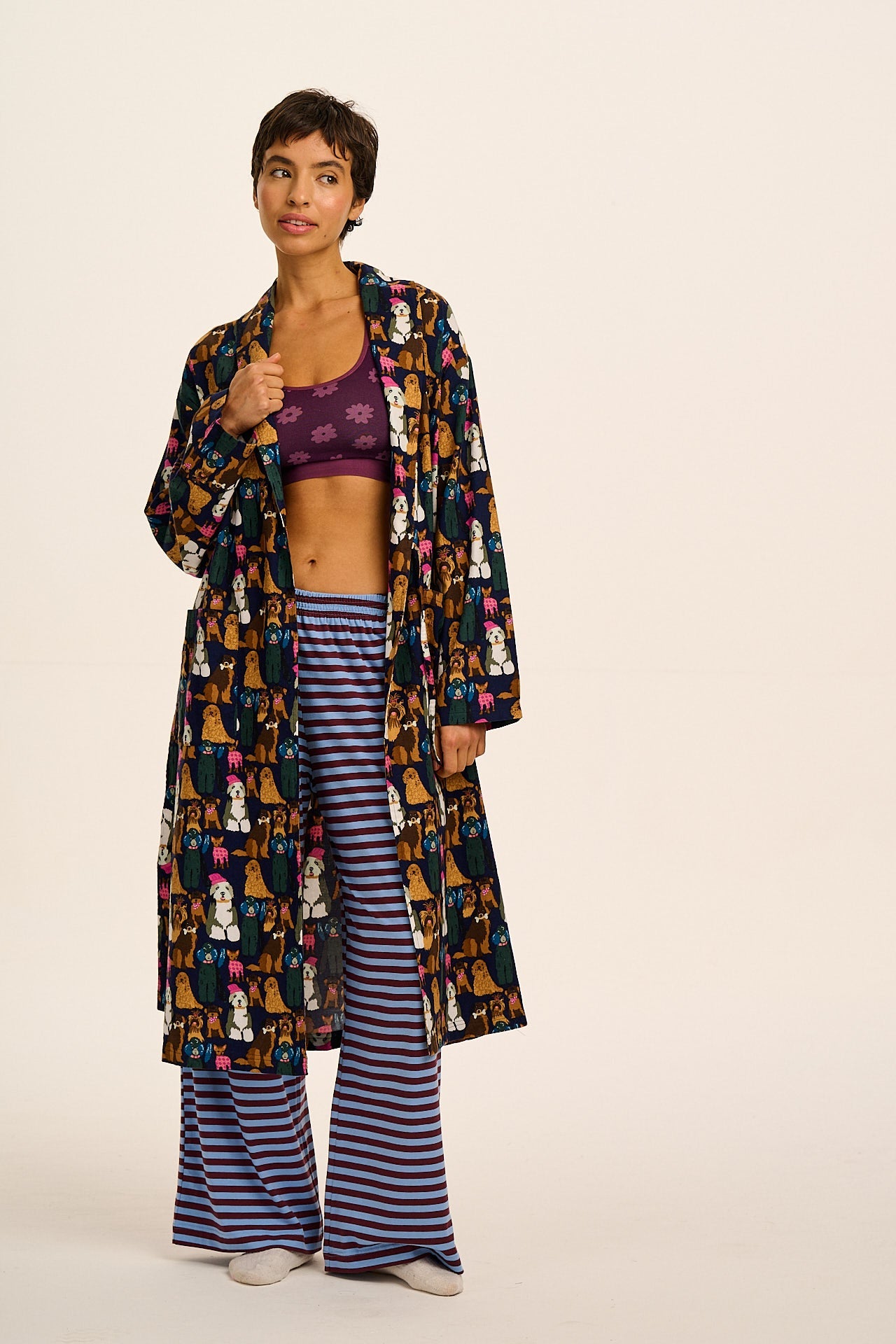 Braydon - Brushed Cotton Robe in Puppy Club Print