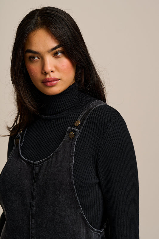 Ara - Denim Dungarees in Black Wash