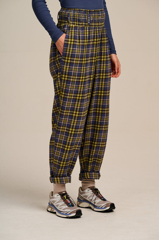 Alexa - Brushed Cotton Trousers in Cosy Tartan