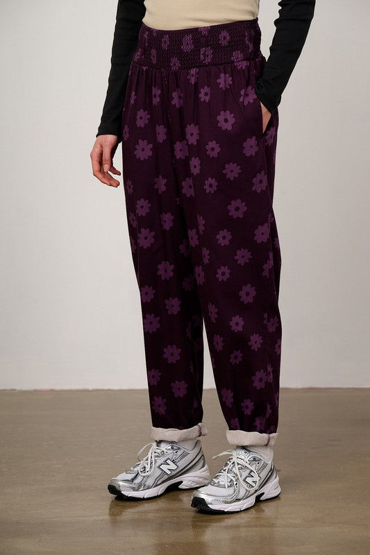 Alexa - Cotton Trousers in Purple Delano