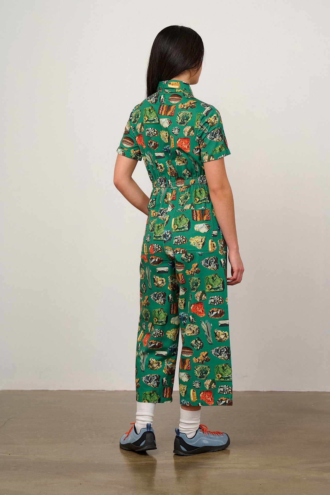L.E Ragan - Cotton Jumpsuit in Green Minerals Natural History Museum & Yak