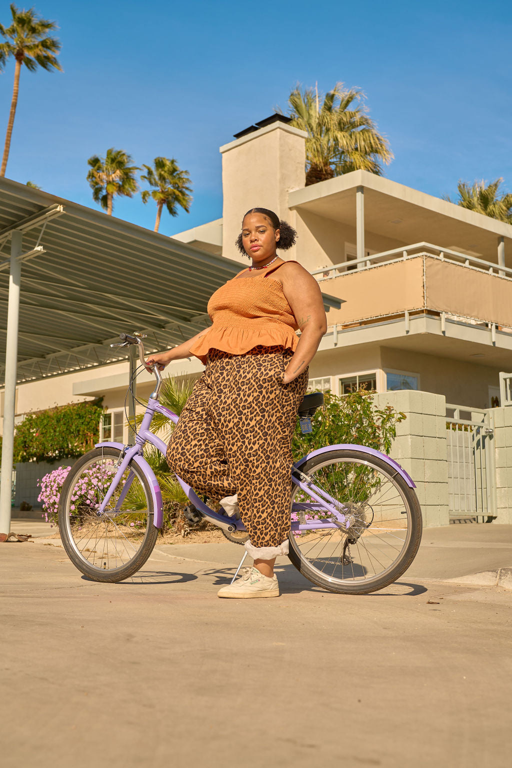 Addison - Cotton Jeans in Leopard Print