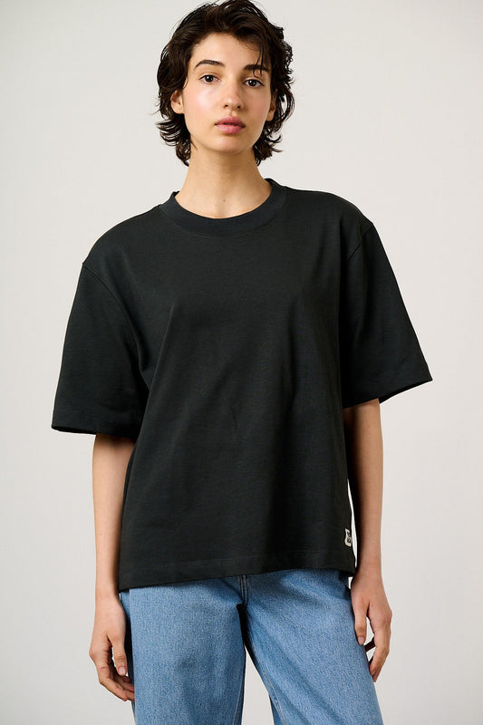 Noa - Cotton Boxy T-Shirt in Charcoal