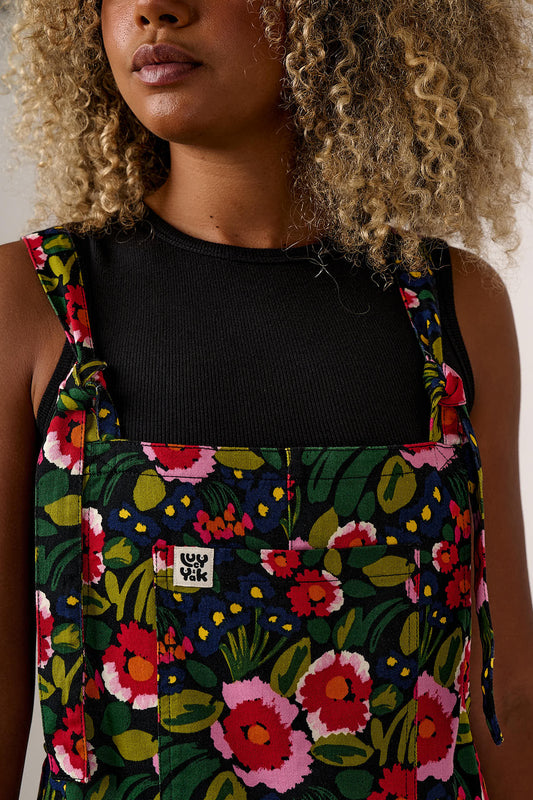 Original - Cotton Dungarees in Black Marie Print