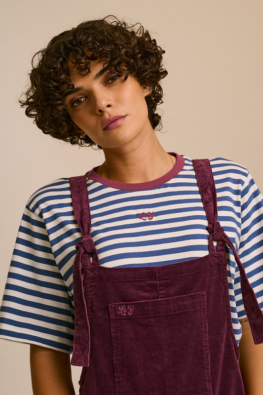 Original Straight Leg Overalls - Organic Cotton Corduroy in Grape Wine