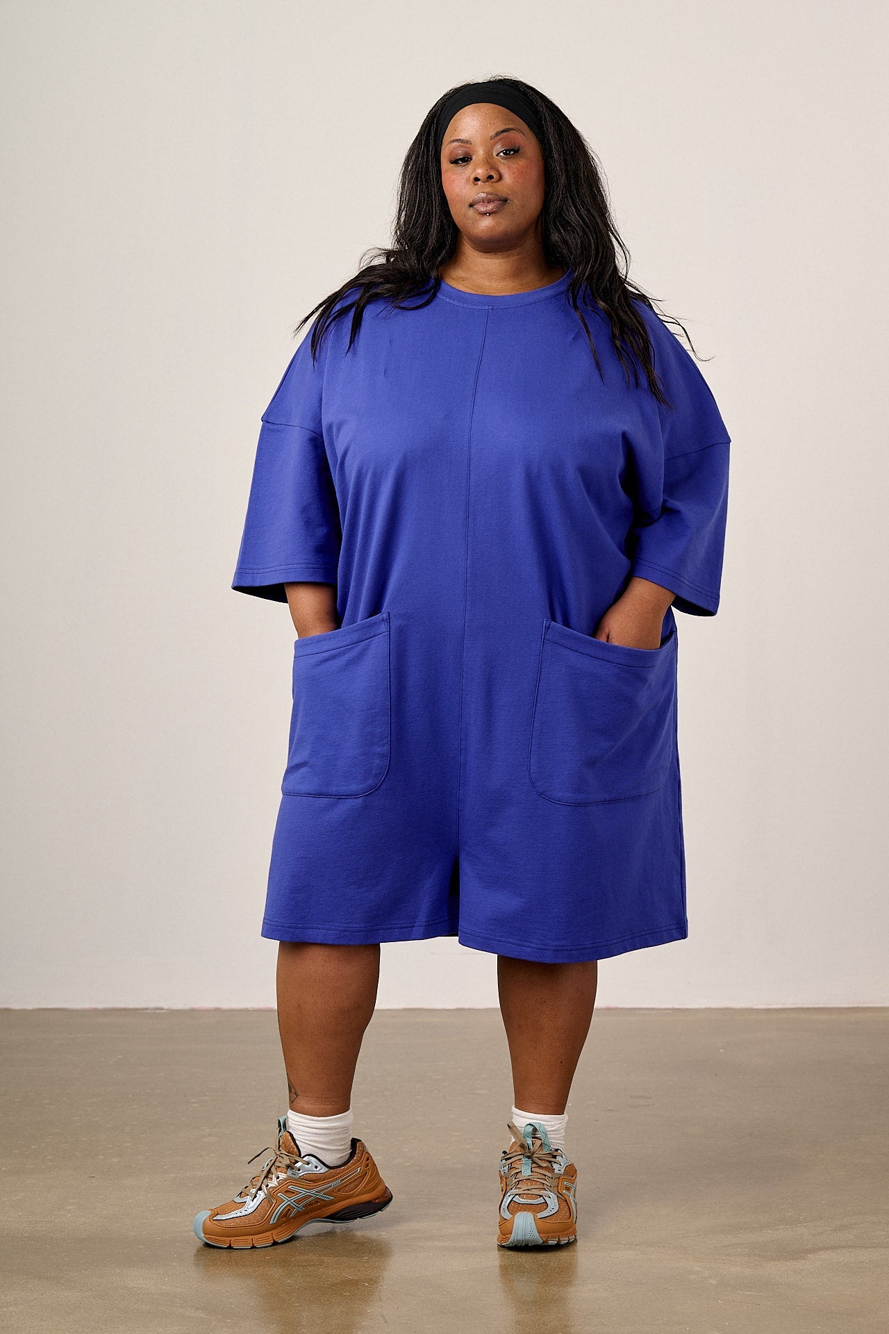 Pedro - Cotton Jersey Playsuit in Dazzling Blue