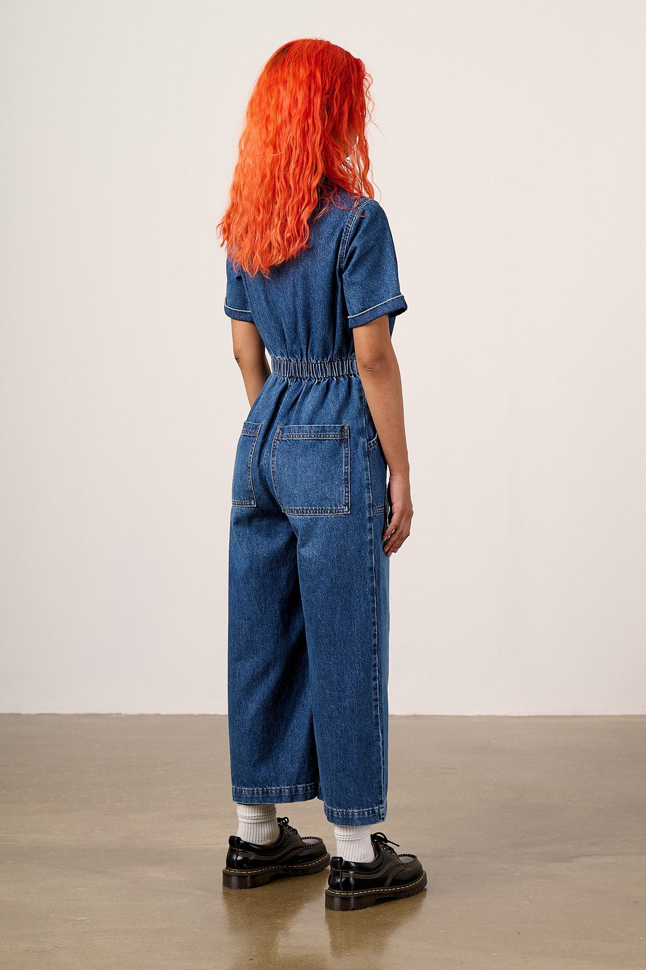 Ragan - Denim Jumpsuit in New Mid Wash Blue
