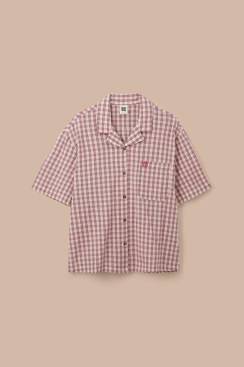 Cam - Cotton Shirt in Ecru Check