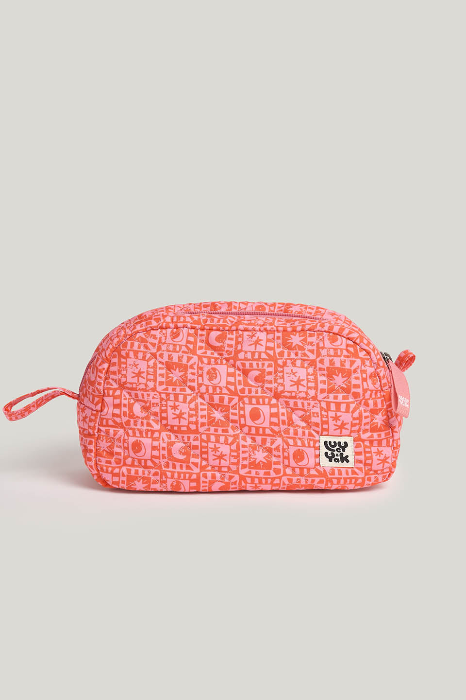 Malina - Washbag in Pink & Red Lunar Checkerboard