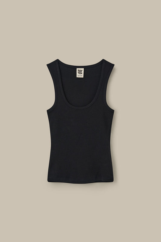 Romy - Ribbed Vest in Black