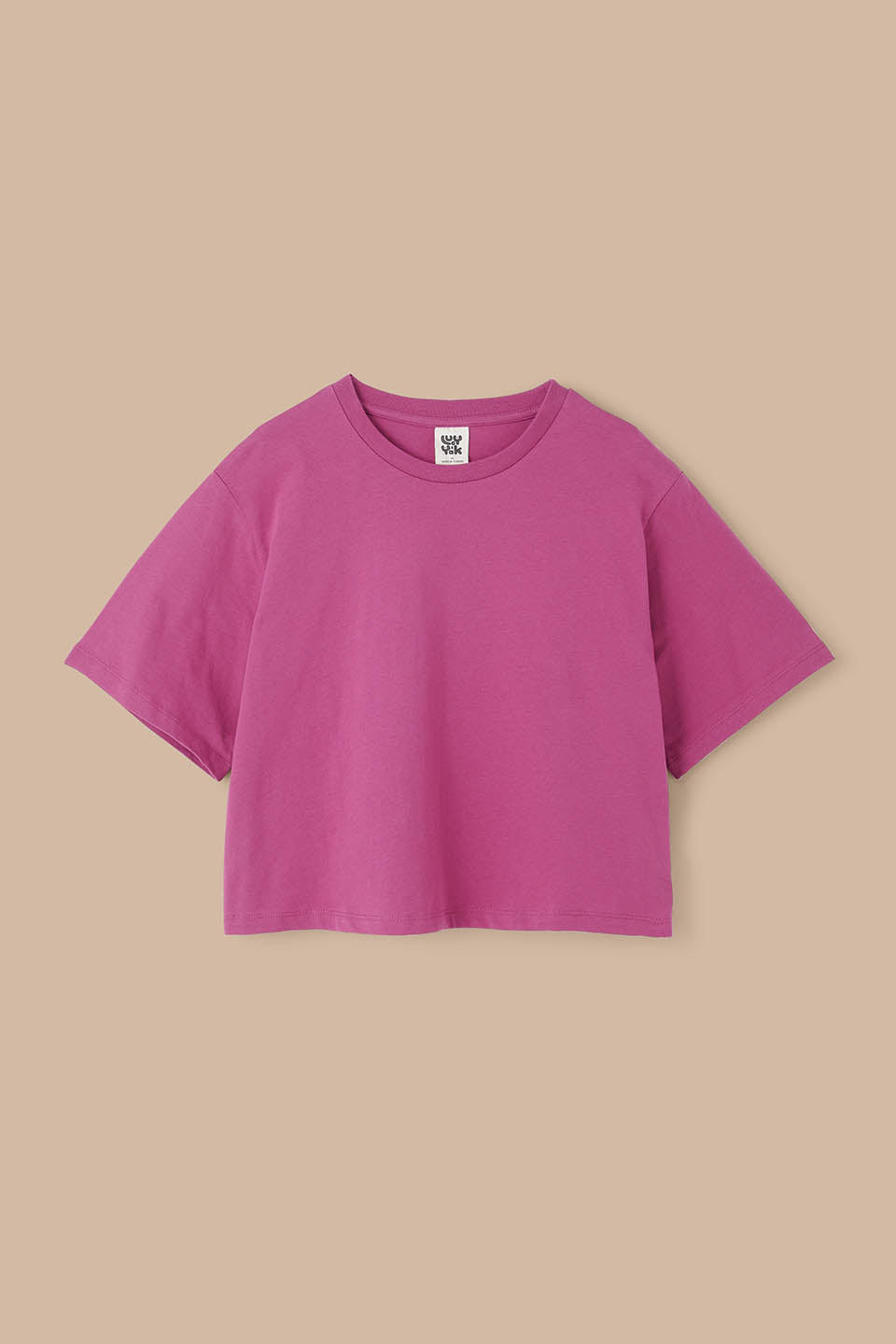 Zayla - Cotton Cropped Boxy T-Shirt in Maroon
