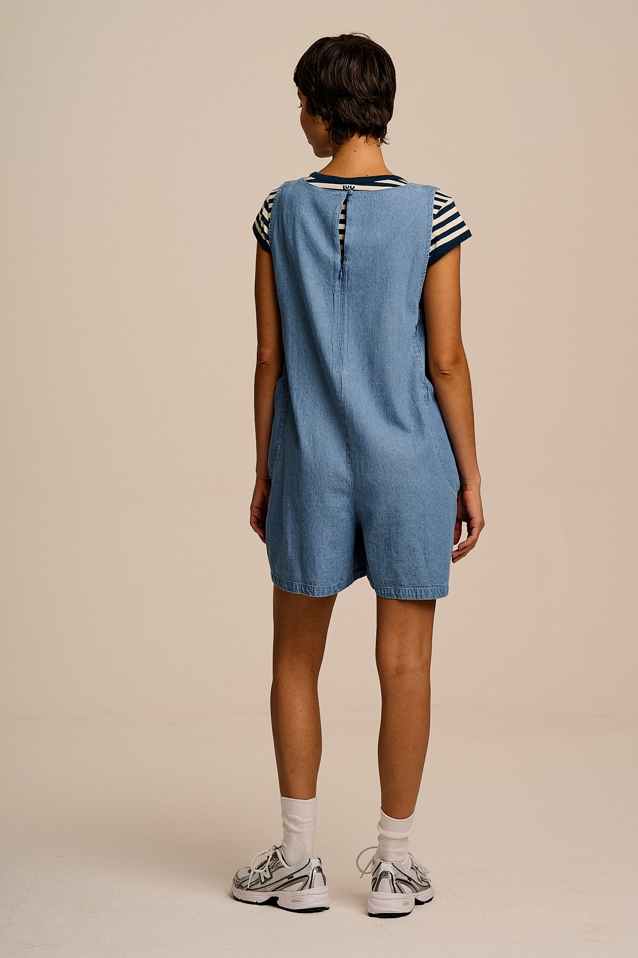 IMPERFECT - Zadie - Cotton Playsuit in Light Blue