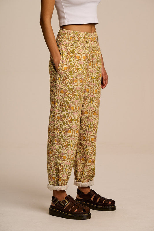 L.E Alexa - Cotton Trousers in Graphics and Grain Artist & Yak