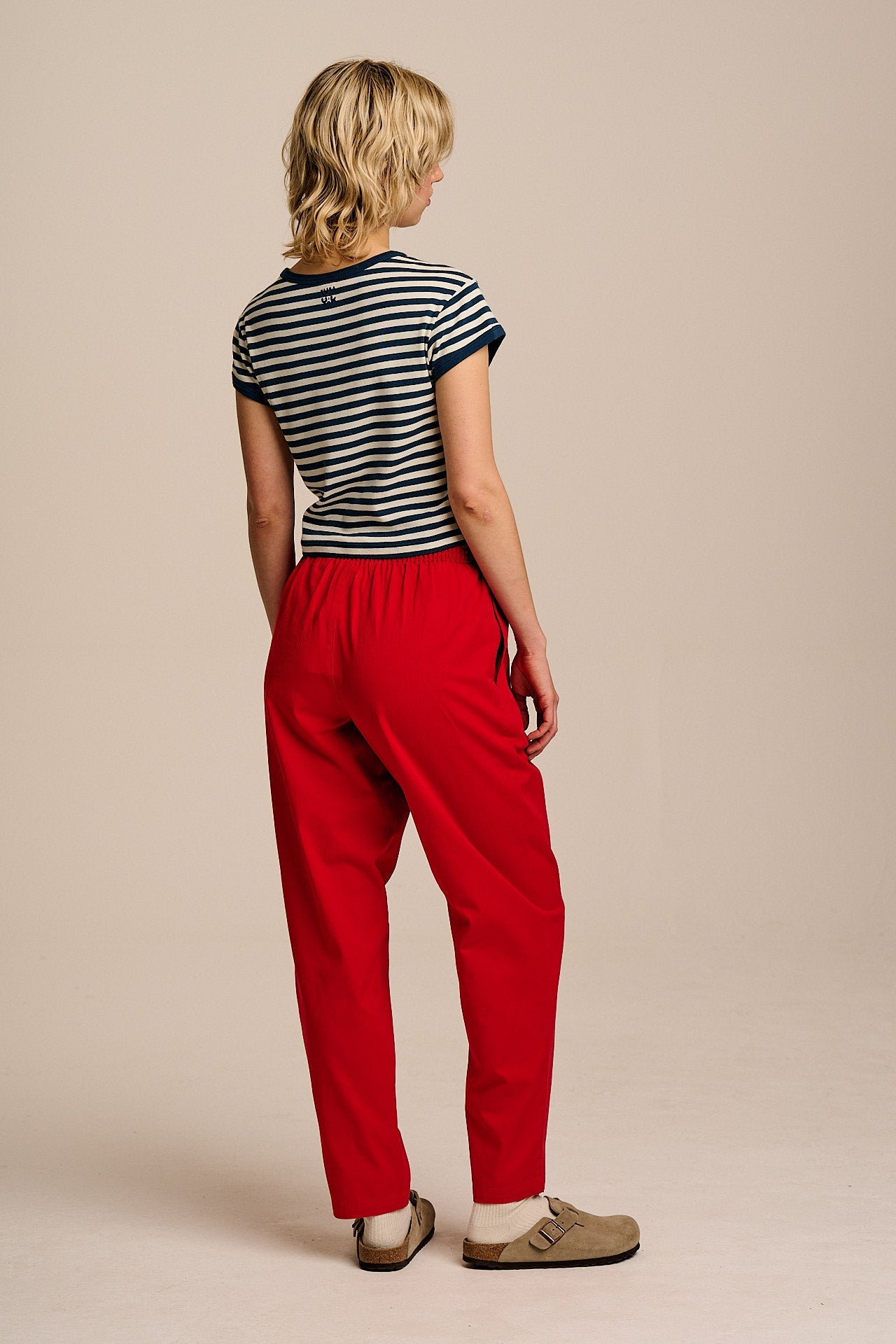 Alexa - Cotton Trousers in True Red