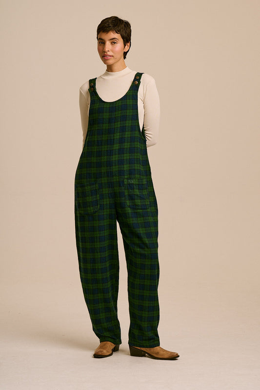 Ara - Organic Cotton Brushed Overalls in Wilderness Tartan